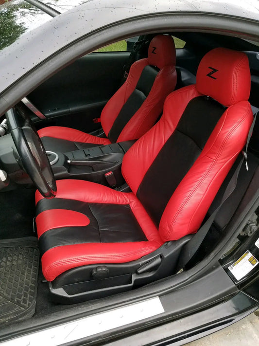 Fits For Nissan 350Z Sports Seat Covers In Red & Black Color (2003-2008) MAC MOTORS USA