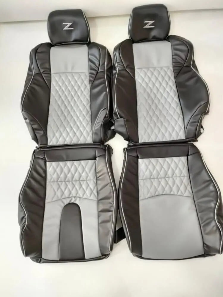 Fits For Nissan 350Z 2003-2008 Sports Seat covers Synthetic Leather Black & Gray MAC MOTORS USA