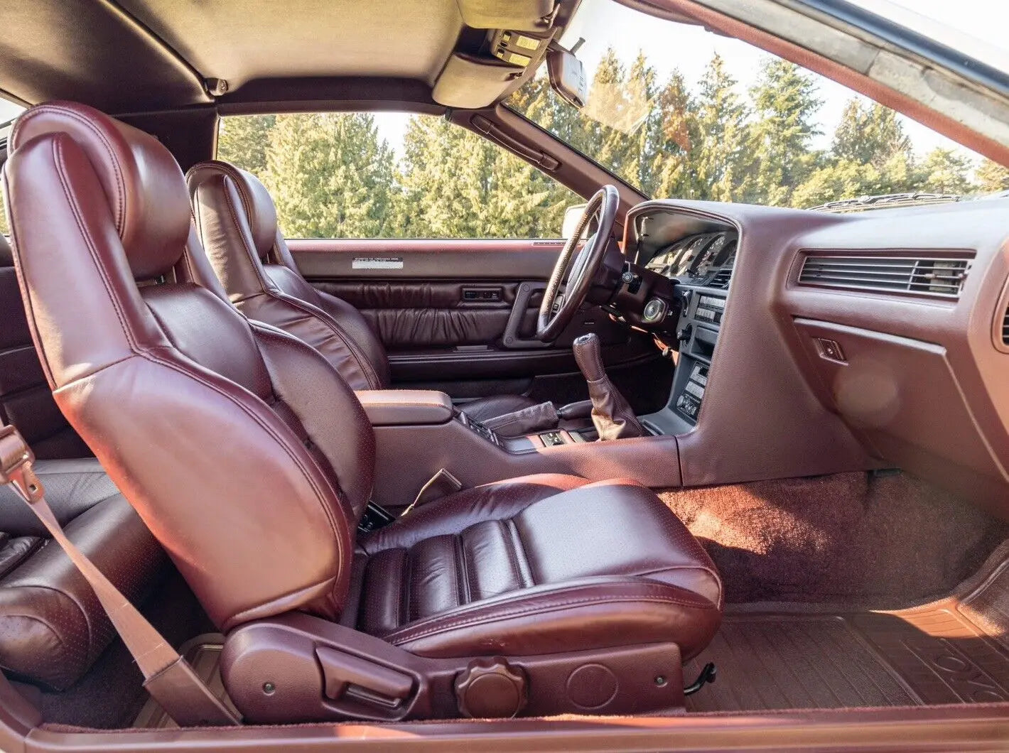 Toyota Supra MK3 / MKIII 1986.5-1992 Synthetic Leather Seat Covers In Burgundy MAC MOTORS USA