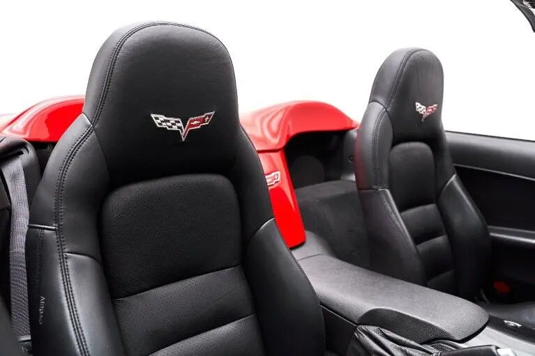 Corvette C6 Sports 2005-2011 In Black Fuax Leather Car Seat Covers MAC MOTORS USA