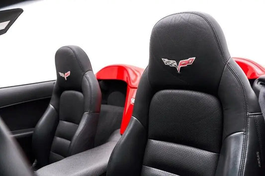 Corvette C6 Sports 2005-2011 In Black Fuax Leather Car Seat Covers MAC MOTORS USA